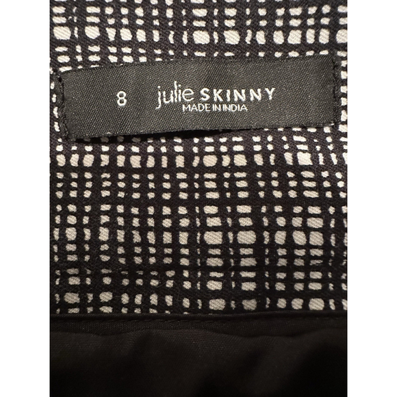 LOFT Julie Skinny Dress Pants Womens 8 Plaid Black & White Mid-Rise 4-Pocket - Picture 14 of 16